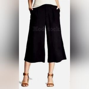 NEW Merona High Waist Black Wide Leg Crop Pants 100% Rayon Size XS